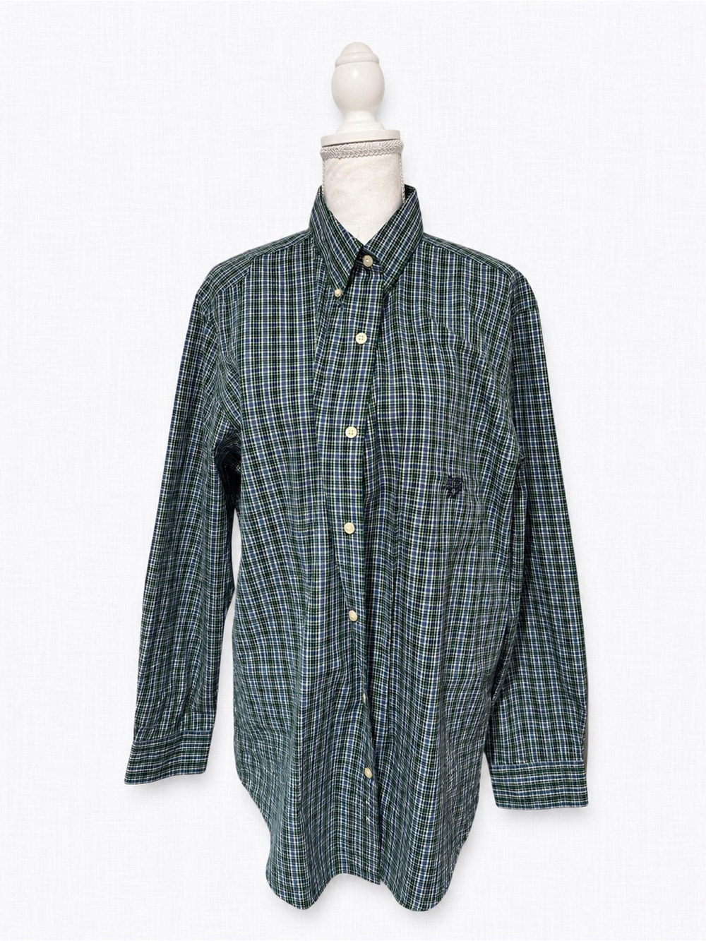 Men's Green Plaid Button-Down Shirt - Classic Casual